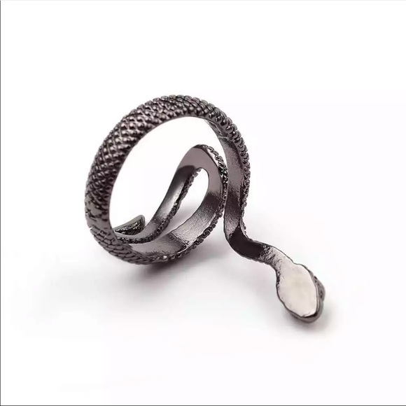 New Unisex Adjustable Black Snake Ring - Picture 3 of 4